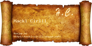 Hackl Cirill névjegykártya
